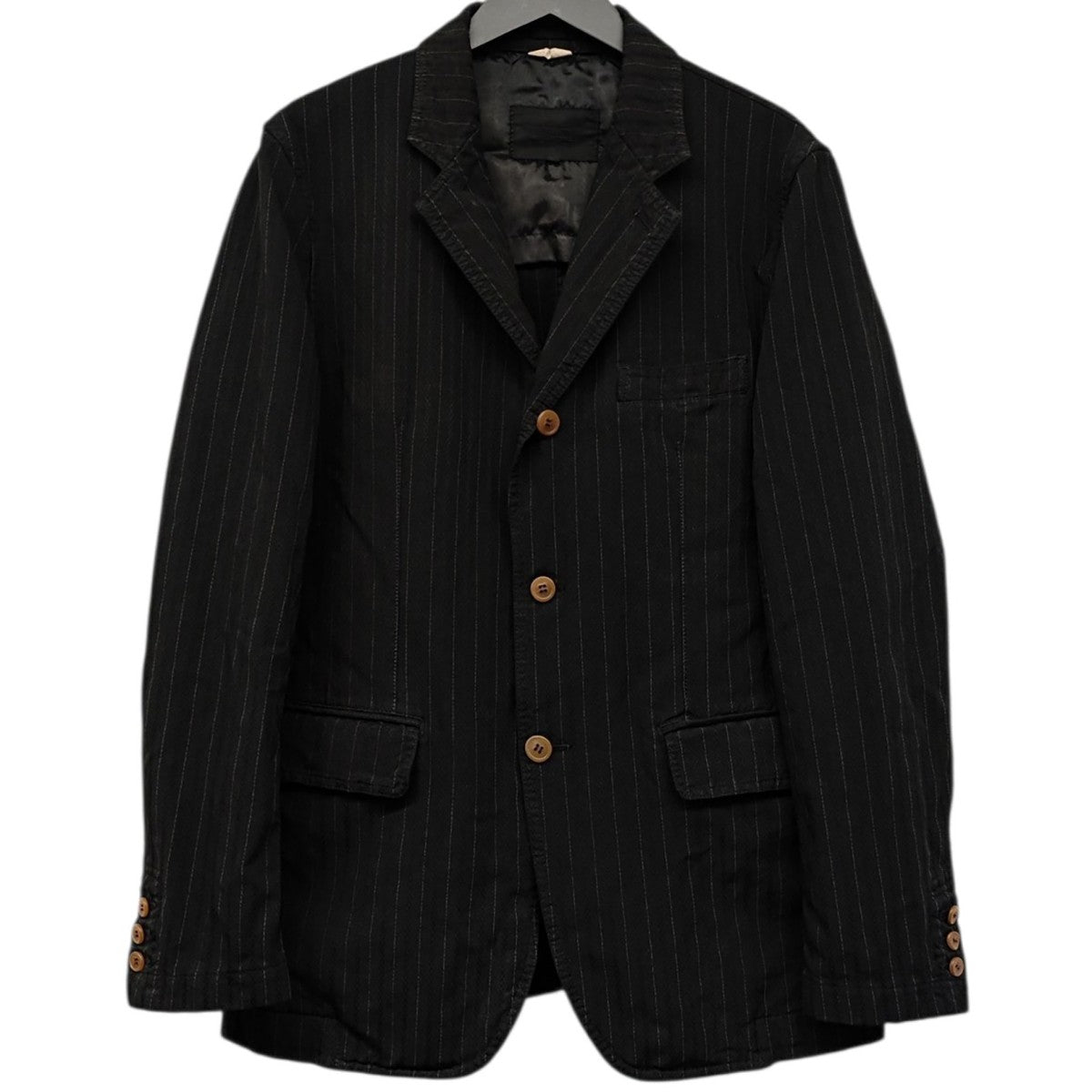 COMME des GARCONS HOMME DEUX 製品染ストライプ柄3Bジャケット DS-J039 古着・中古-1枚目のアイテム画像