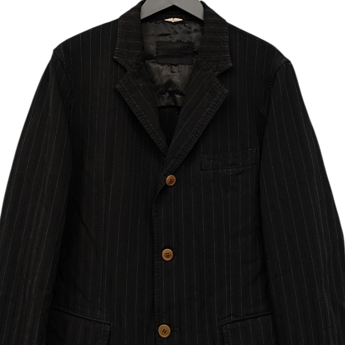 COMME des GARCONS HOMME DEUX 製品染ストライプ柄3Bジャケット DS-J039 古着・中古-2枚目のアイテム画像