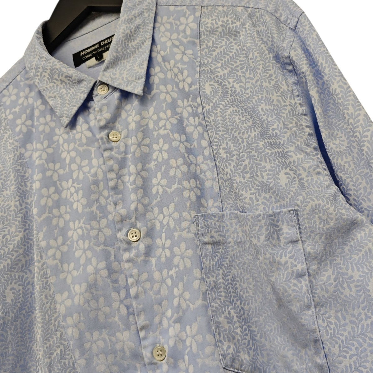 COMME des GARCONS HOMME DEUX 刺しゅう花総柄 切替シャツ DQ-B047 古着・中古-6枚目のアイテム画像