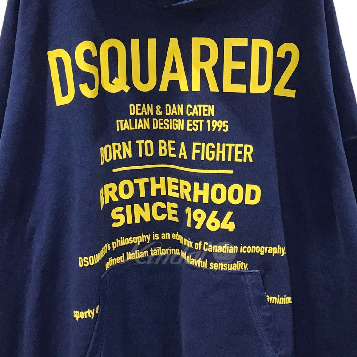 DSQUARED2(ディースクエアード) ロゴプリントプルオーバーパーカー BORN TO BE A FIGHTER Yoyo Fit