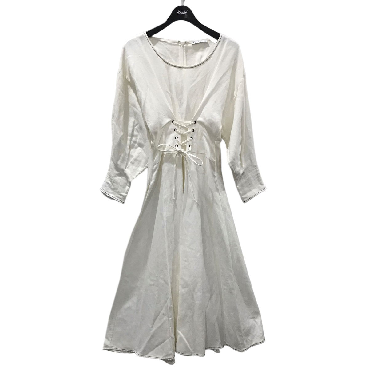 REJINA PYO 古着・中古 レジーナピョウのレースアップワンピース Irene Lace Front Linen And Cotton-blend Dressです。 裏地なし。