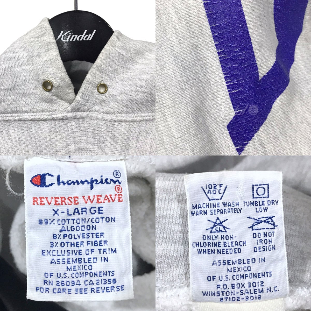 champion(チャンピオン) 90s プルオーバーパーカー DUKE メキシコ製 REVERSE WEAVE リバースウィーブ グレー サイズ  XL｜【公式】カインドオルオンライン ブランド古着・中古通販【kindal】