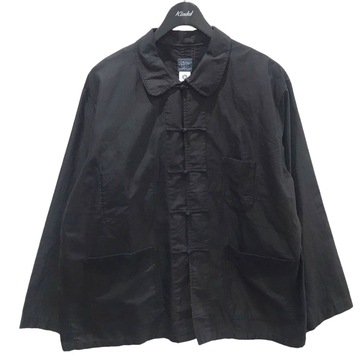 美品 ポストオーバーオールズ フレンチ チャイナジャケット ブラック 黒 日本製コロナ