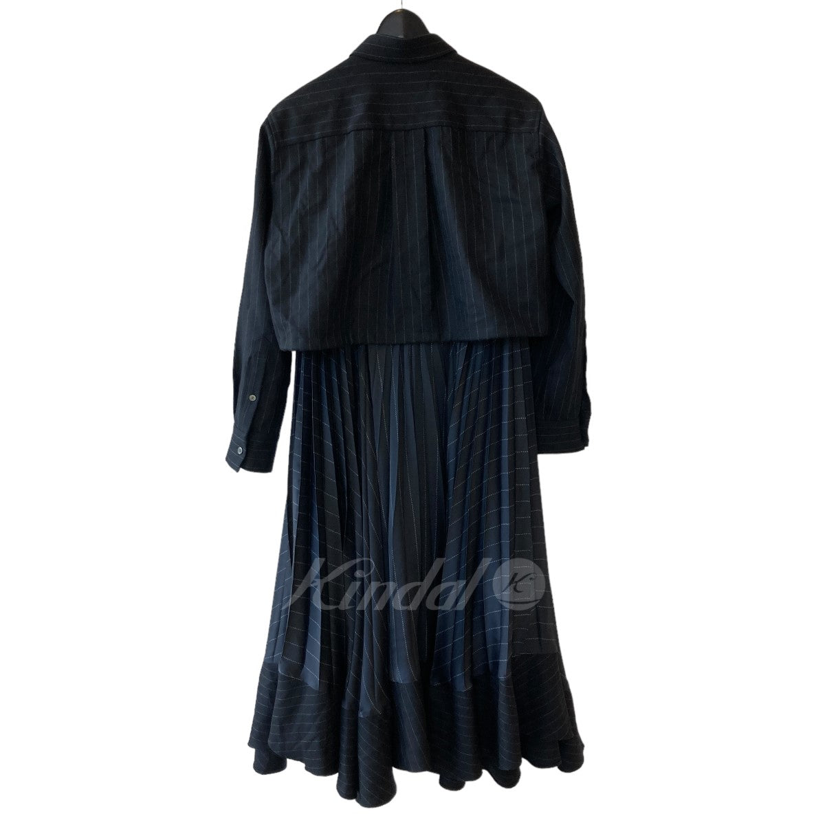 sacai(サカイ) 2023 Layered Pinstripe Midi Dress 23-06985 ブラック 