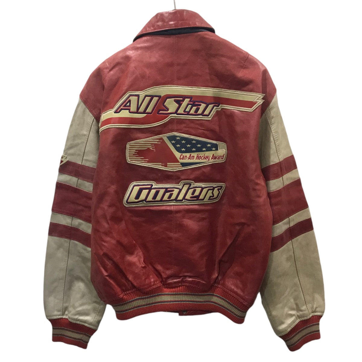 AVIREX(アビレックス) 90s レザースタジャン ALL STAR AWARD JACKET Goalers All Star 213693  213693 レッド・ベージュ サイズ S｜【公式】カインドオルオンライン ブランド古着・中古通販【kindal】