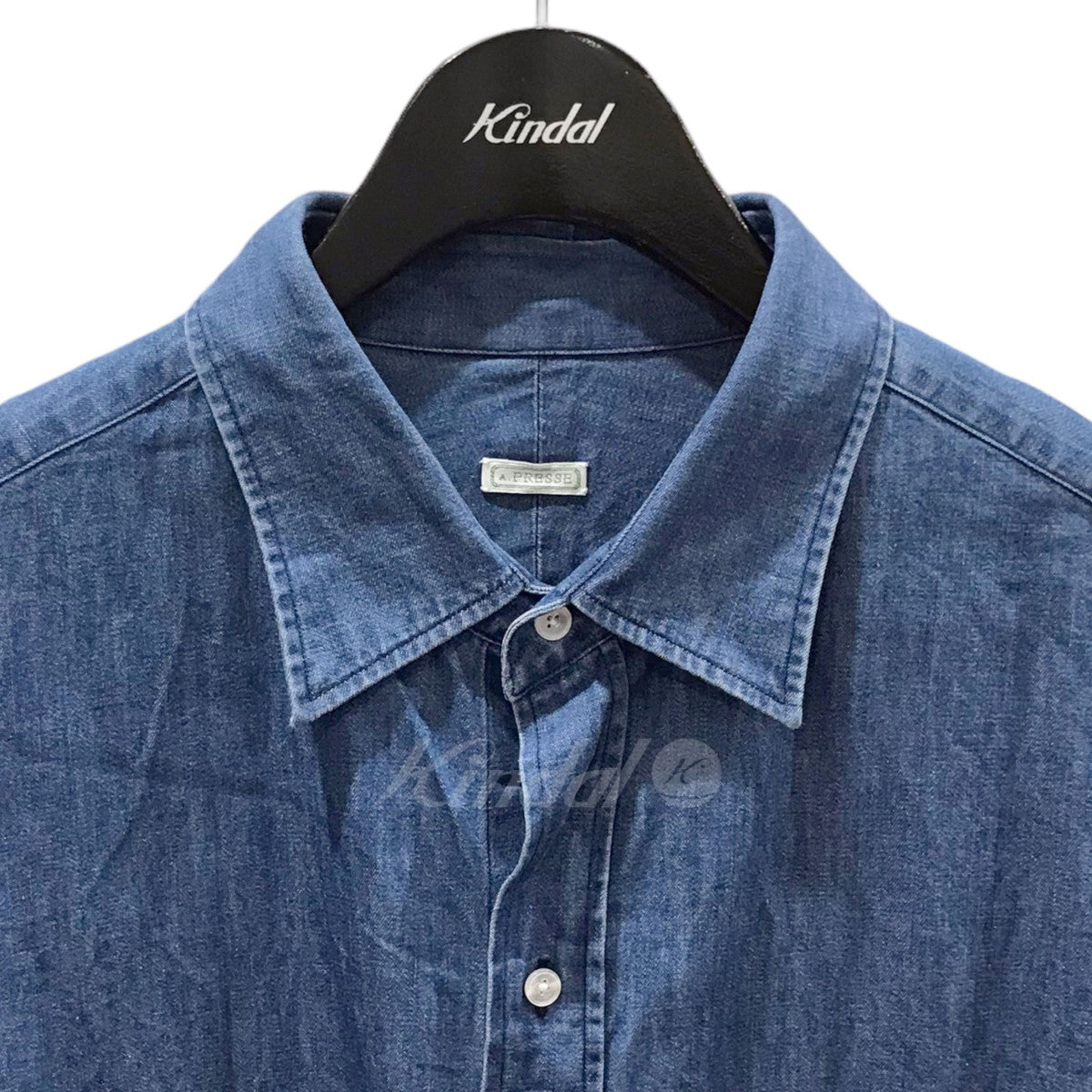 A．PRESSE(アプレッセ) ウォッシュ加工デニムシャツ Washed Denim Shirt 23AAP-02-08H