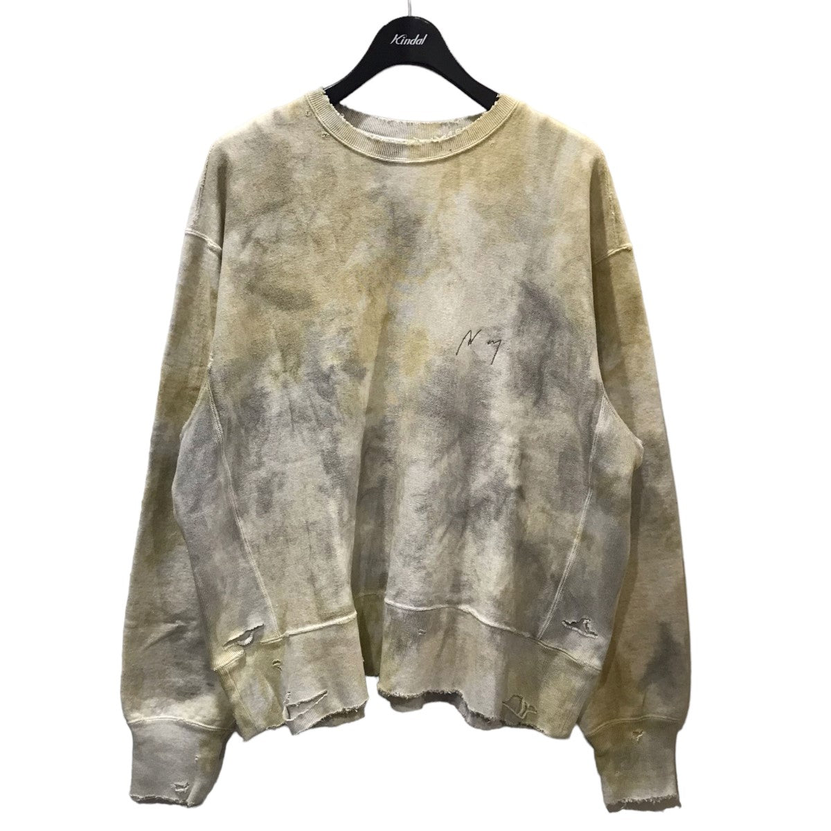 ANCELLM(アンセルム) ダメージ加工スウェットトレーナー MARBLING SWEAT SHIRT マーブリングスウェットシャツ  ANC-CT42 ベージュ・イエロー・グレー サイズ 1｜【公式】カインドオルオンライン ブランド古着・中古通販【kindal】