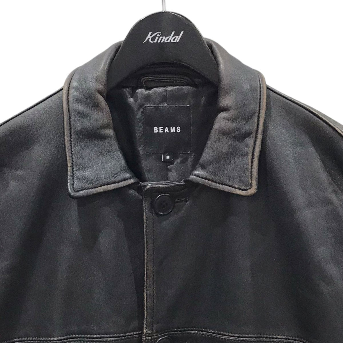 BEAMS(ビームス) 加工レザージャケット カー コーチ ジャケット Car Coach Jacket 11-18-0020-202