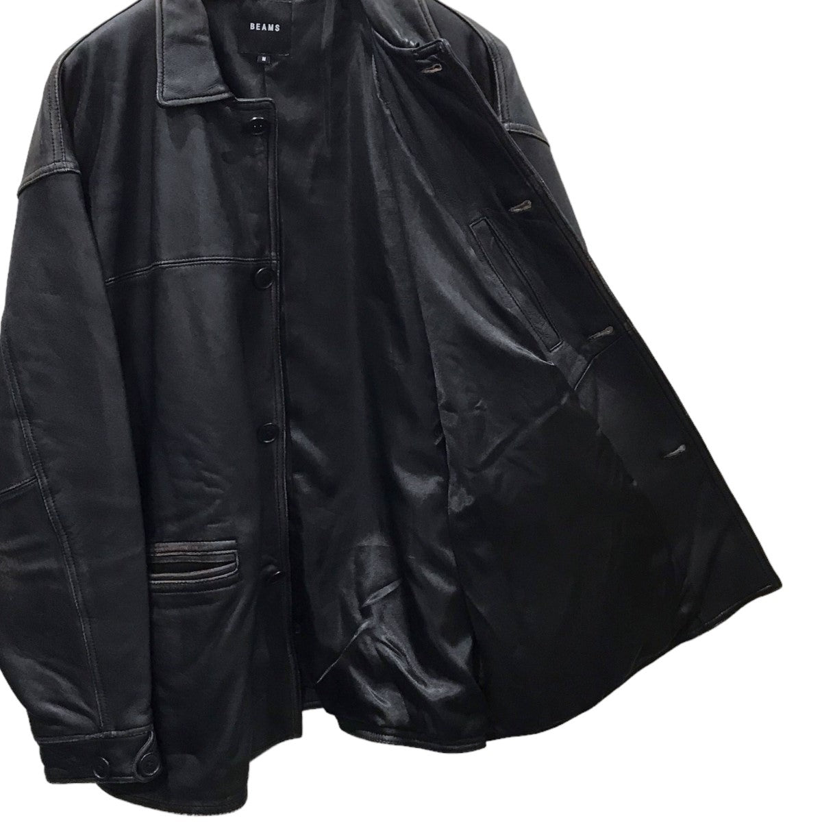 BEAMS(ビームス) 加工レザージャケット カー コーチ ジャケット Car Coach Jacket 11-18-0020-202