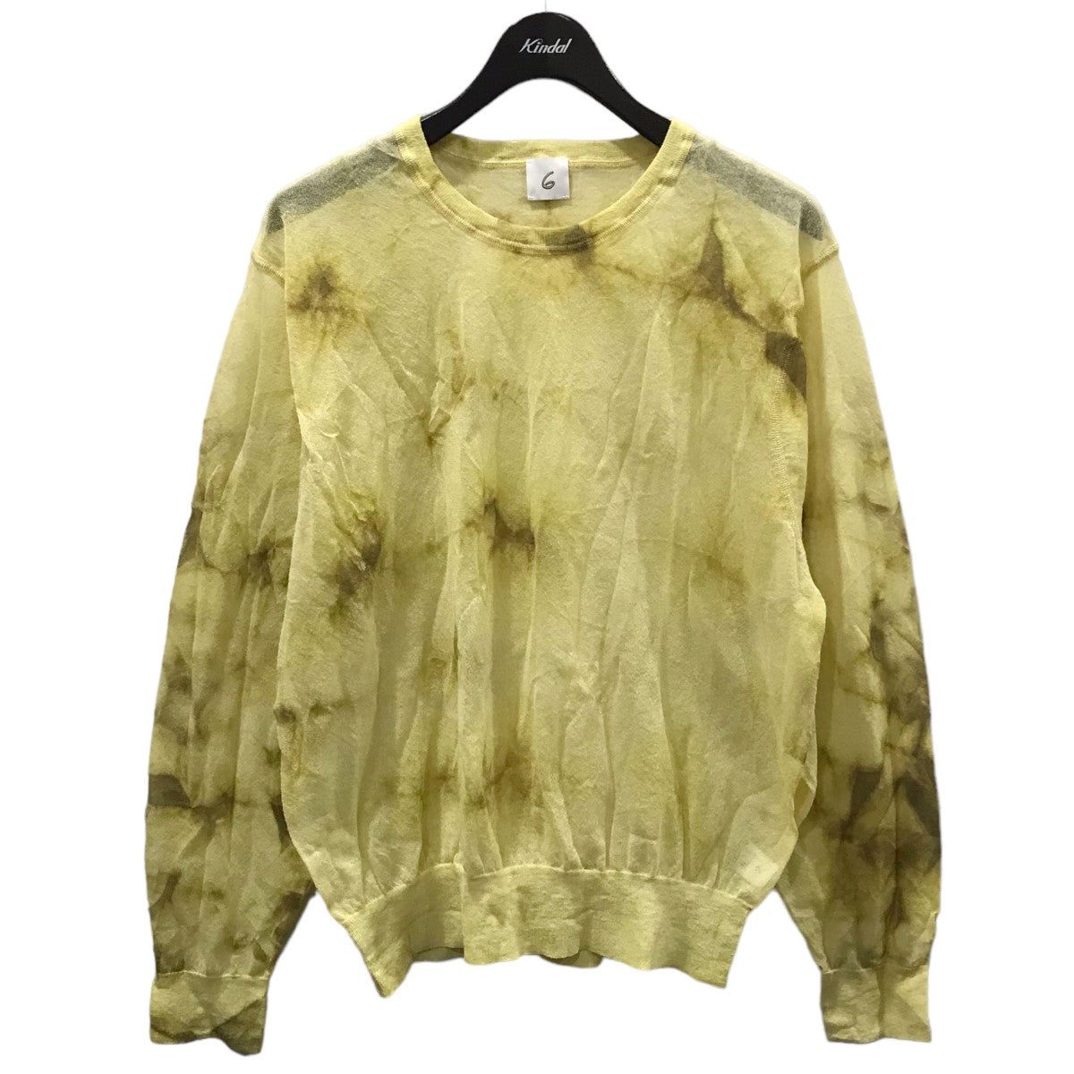 6(ROKU) BEAUTY＆YOUTH(ロクビューティアンドユース) タイダイメッシュ薄手ニットセーター SUKE TIE DYE MOTIF  KNIT PULLOVER スケタイダイモチーフニットプルオーバー 8613-105-0131 8613-105-0131 イエロー サイズ  フリーサイズ｜【公式】カインドオルオンライン ...