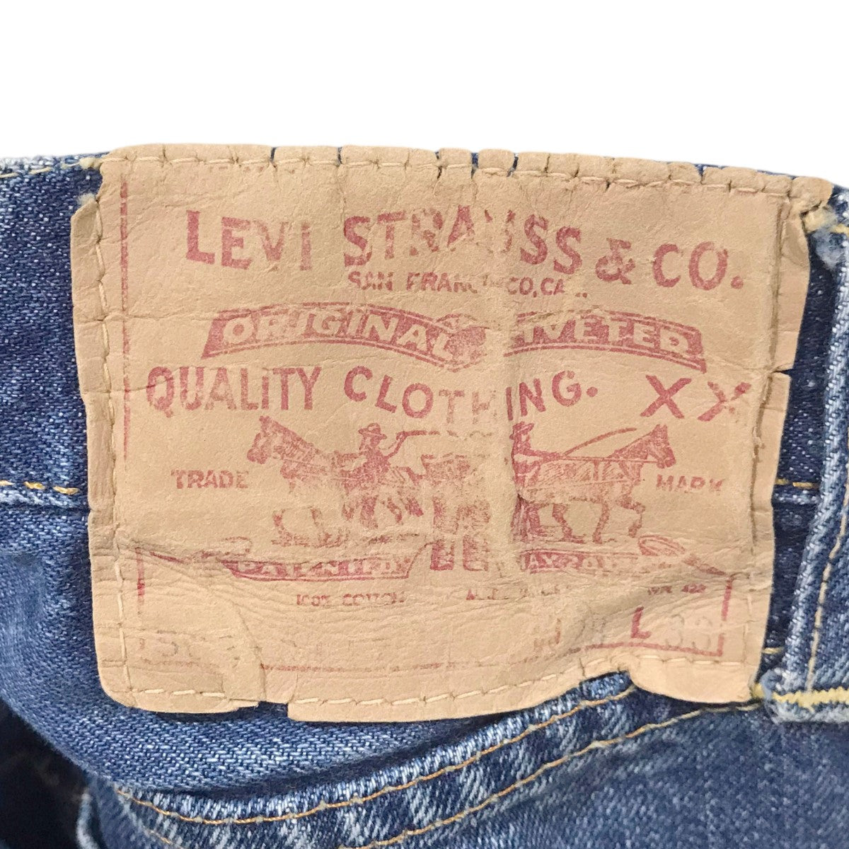 デニムパンツ 502 TYPE物 米国製 ボタン裏16 BIG E Vステッチ SCOVILLジップ