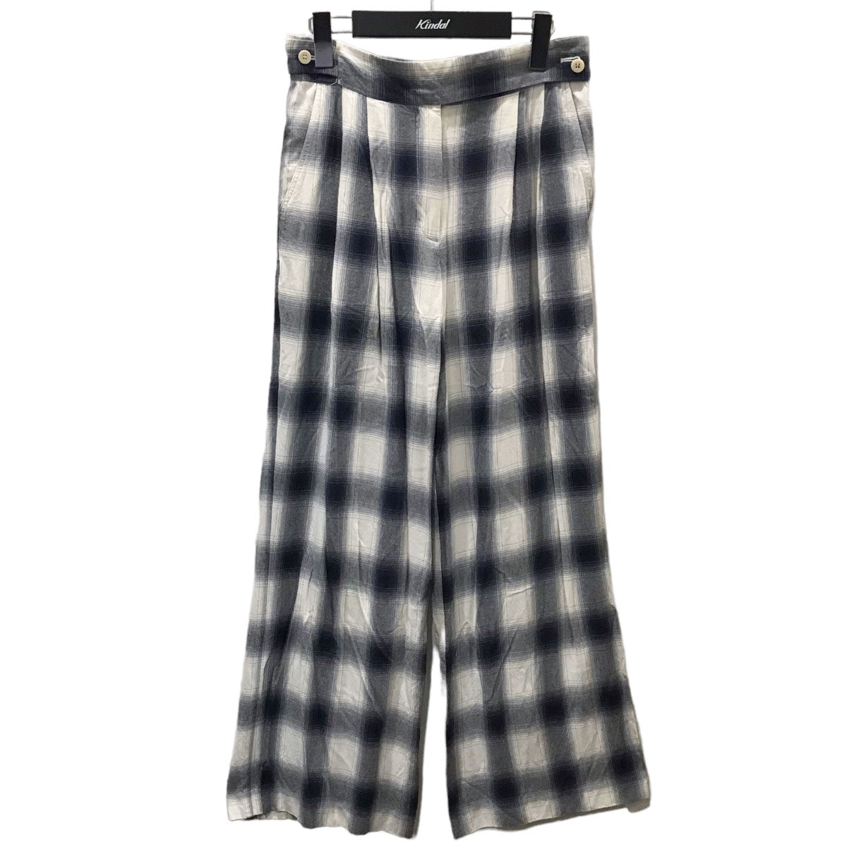 PHEENY(フィーニー) オンブレチェック柄2タックパンツ Rayon ombre check 2tuck slacks  レーヨンオンブレ2タックスラックス PS19-PT07