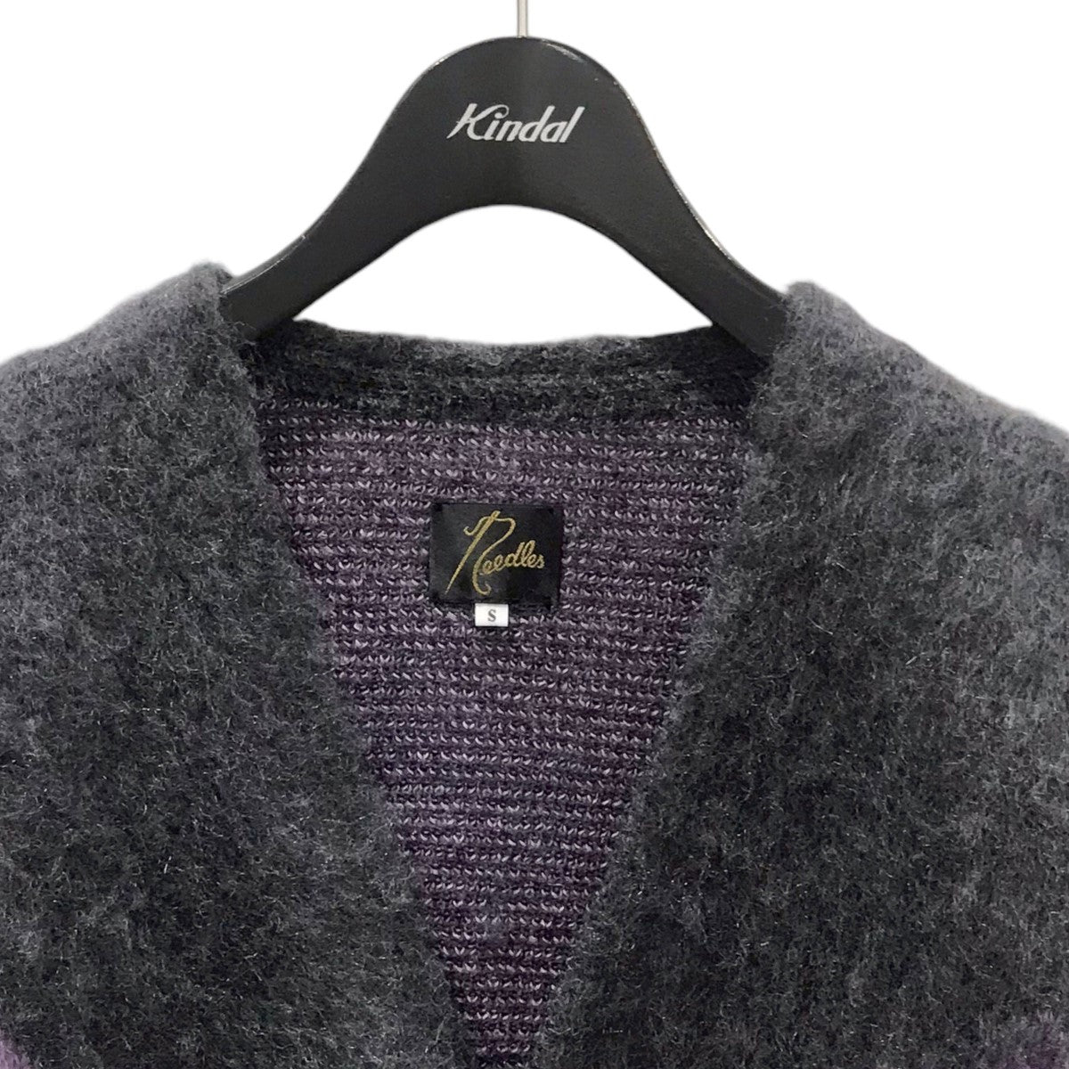 Needles(ニードルス) パピヨン柄モヘヤニットカーディガン Mohair Cardigan - Papillon FK235 FK235  グレー・パープル サイズ S｜【公式】カインドオルオンライン ブランド古着・中古通販【kindal】