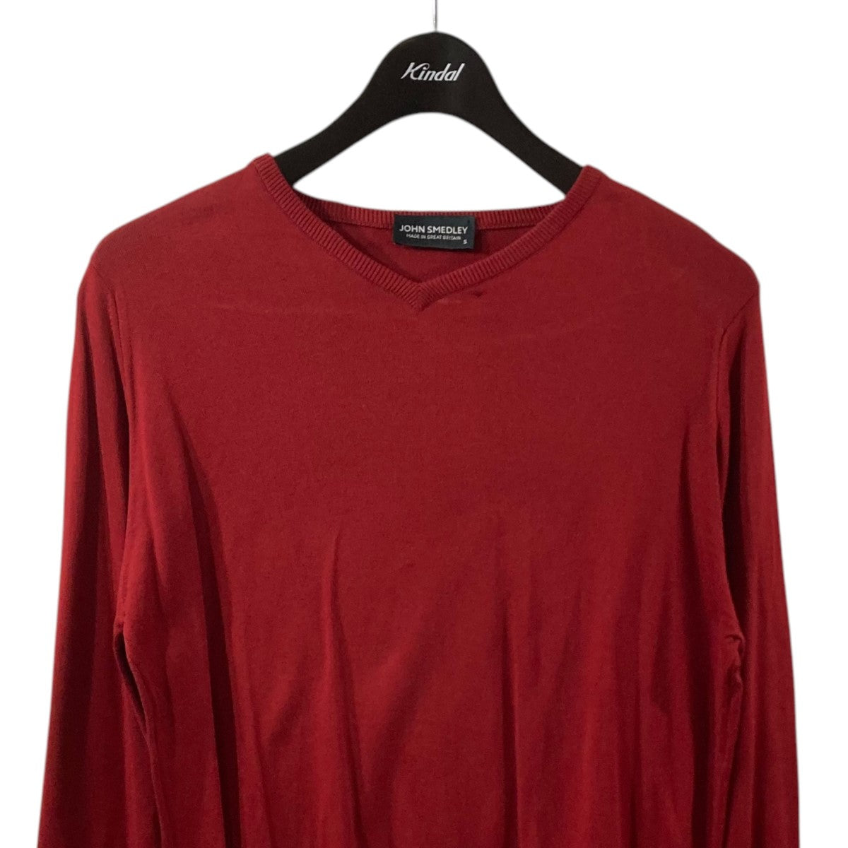 JOHN SMEDLEY(ジョンスメドレー) Vネックニット レッド サイズ S
