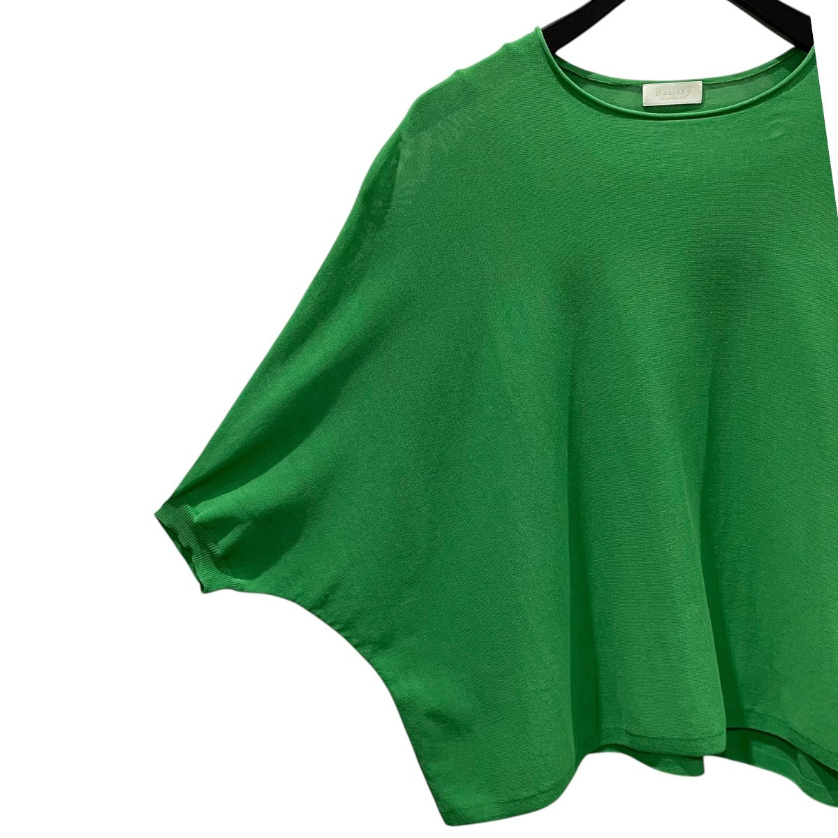 半袖ニットセーター サスティナブルコットンナイロン クルーネックワイドプルオーバー 11-02-32-02364