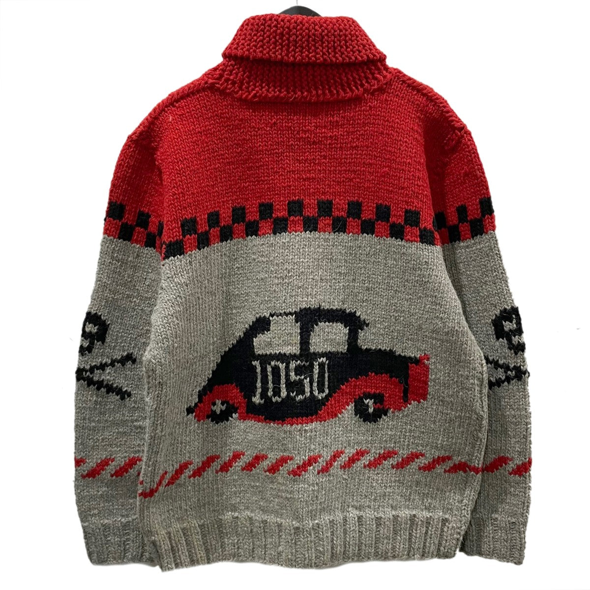 WAREHOUSE(ウエアハウス) カウチンニットカーディガン グレー・レッド