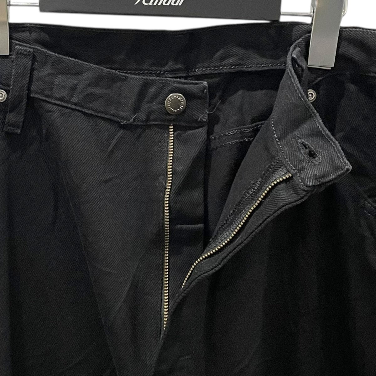 美品♡SuperBeauty デニム調パンツ 黒 ブラック 42 D.HYGEN - Bum Flap Damaged Denim Drop Crotch Slim Pants