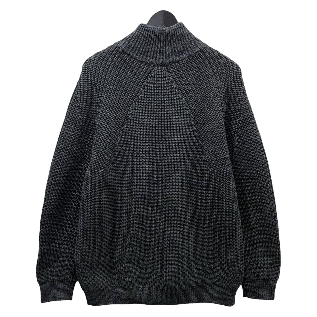 BATONER カシミヤ100% グレー ジップアップセーター BATONER(バトナー) ジップアップニットカーディガン SIGNATURE