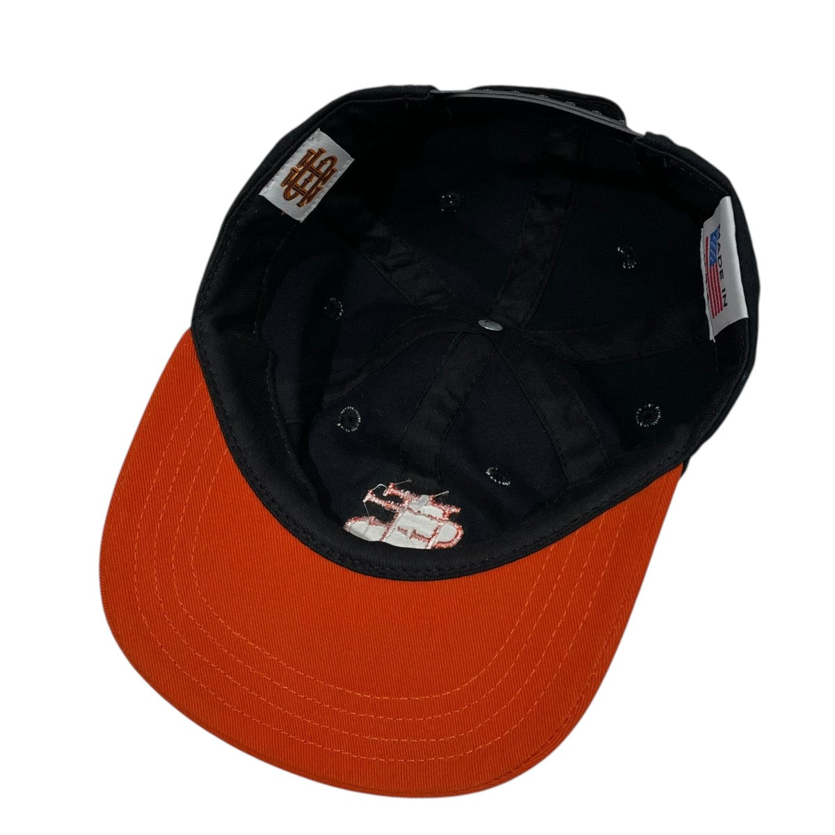 SEE SEE New Era 9TWENTY キャップ 黒 オレンジ刺繍