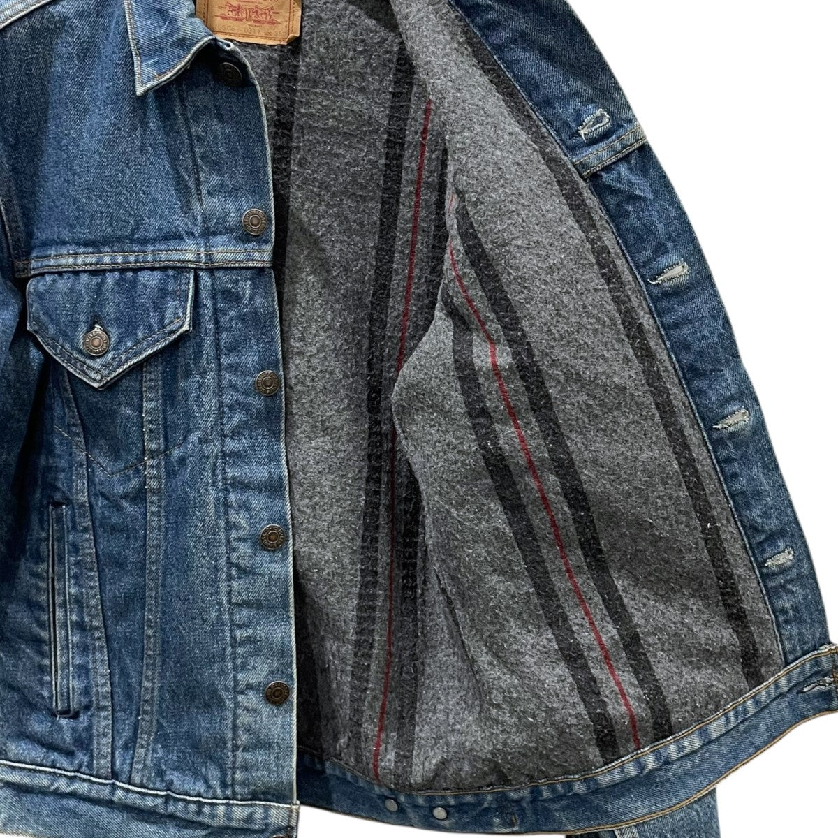 【90'S MADE IN USA】Levi's リーバイス 70506-0317 ブランケット裏地デニムジャケット 40 Gジャン 中古levis デニムジャケット 裏地ブランケット 米国製 ボタン裏527