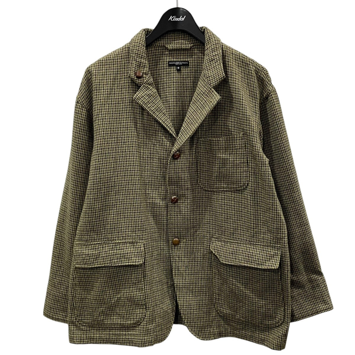 ENGINEERED GARMENTS ジャケット ブラウン M テーラード Engineered Garments(エンジニアドガーメンツ) ハウンドトゥース