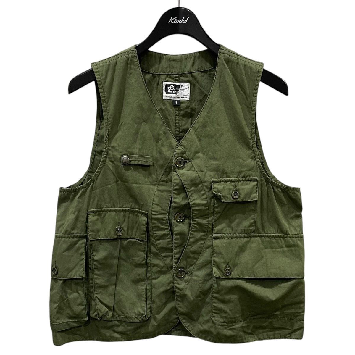 Engineered Garments Field Vest - Coated Cotton Cloth #Olive
