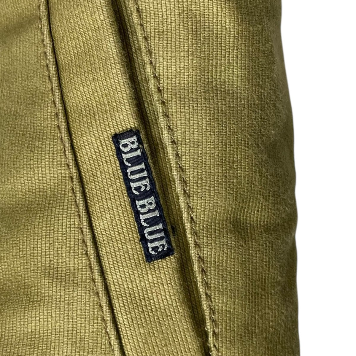 新品未使用品Ｙ'sｆormenベスト 軽いメルトン1枚仕立て　ワイズ定番のカーキ BLUE BLUE(ブルーブルー) ジップアップVネックベスト カーキ