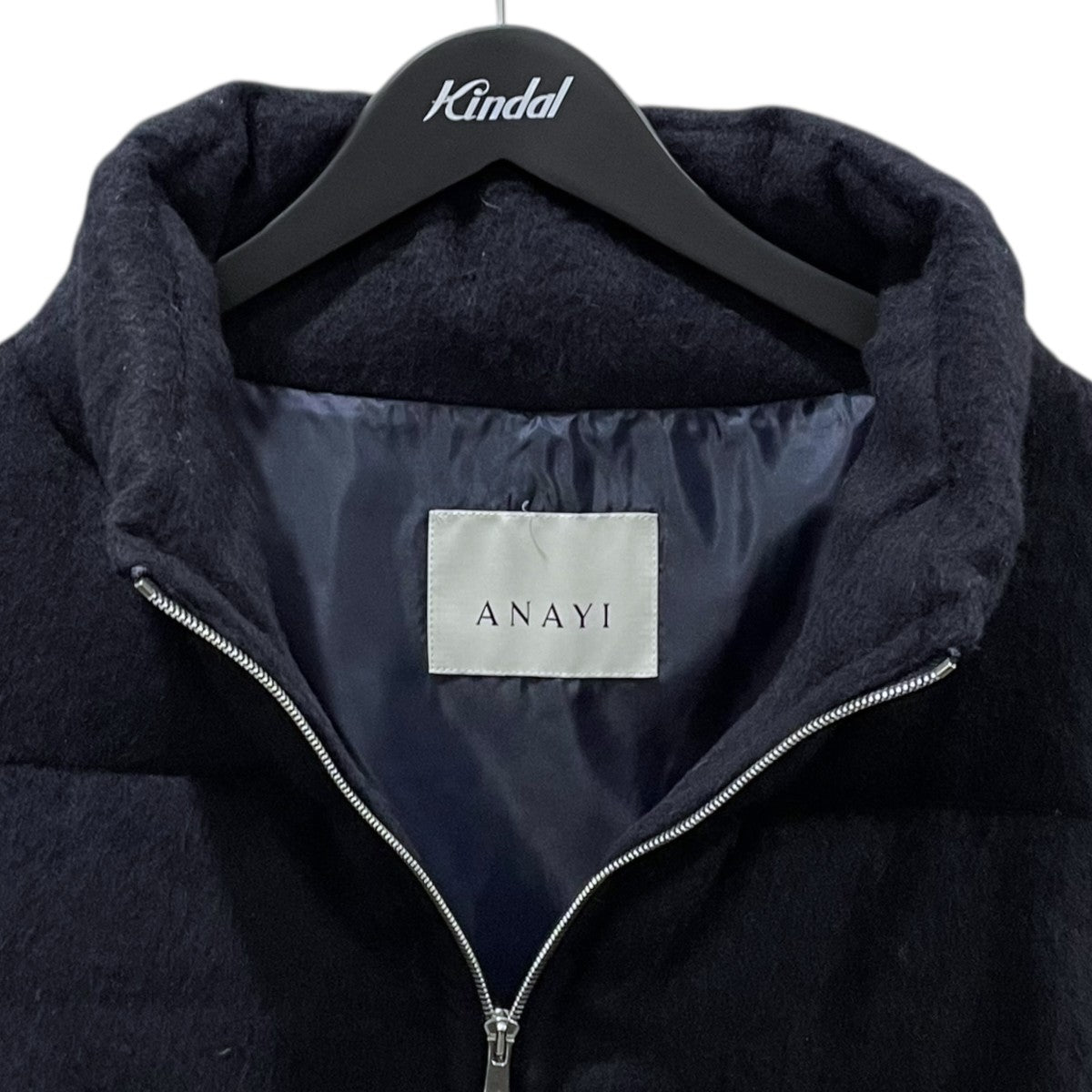 ANAYI(アナイ) アルパカシャギーダウンコート ネイビー サイズ 38