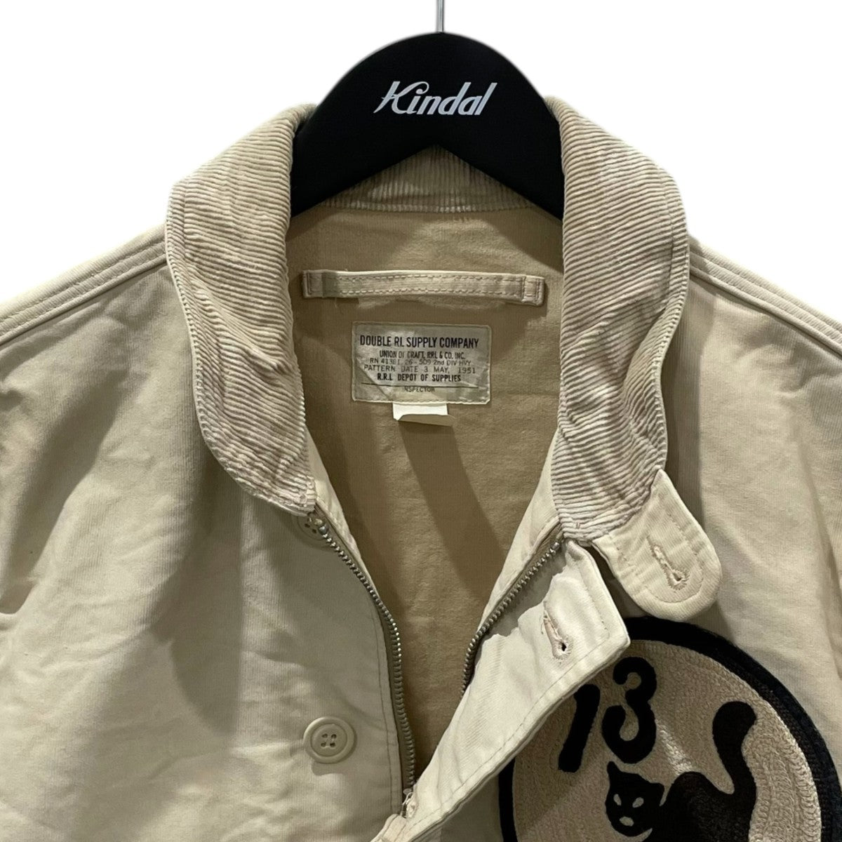 RRL(ダブルアールエル) ヴィンテージ加工て刺繍コットンデッキ