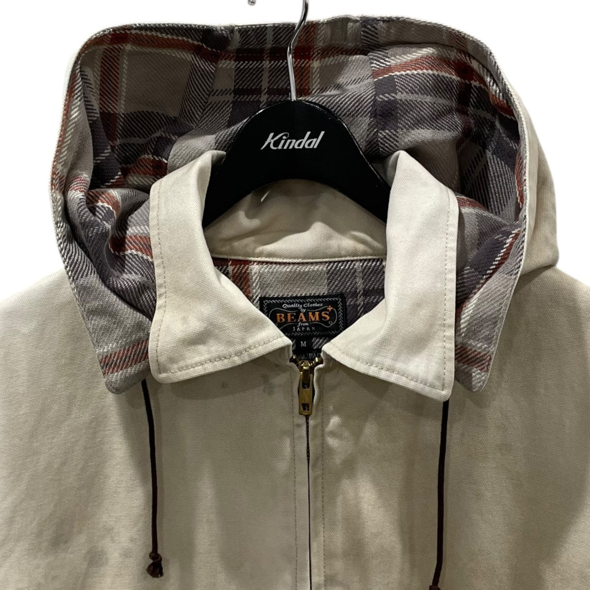 加工ジップアップフーデッドジャケット Sportsman Coat Hard Twisted Oxford Print スポーツマンコート ハードツイストオックスフォード 38-19-0104-791