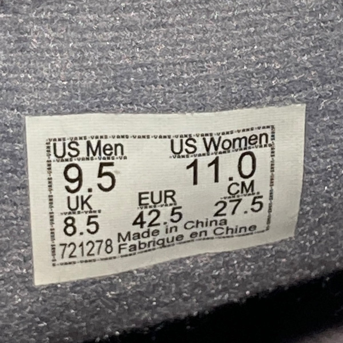 VANS フーディ Lサイズ グレー VANS フーディ Lサイズ グレー