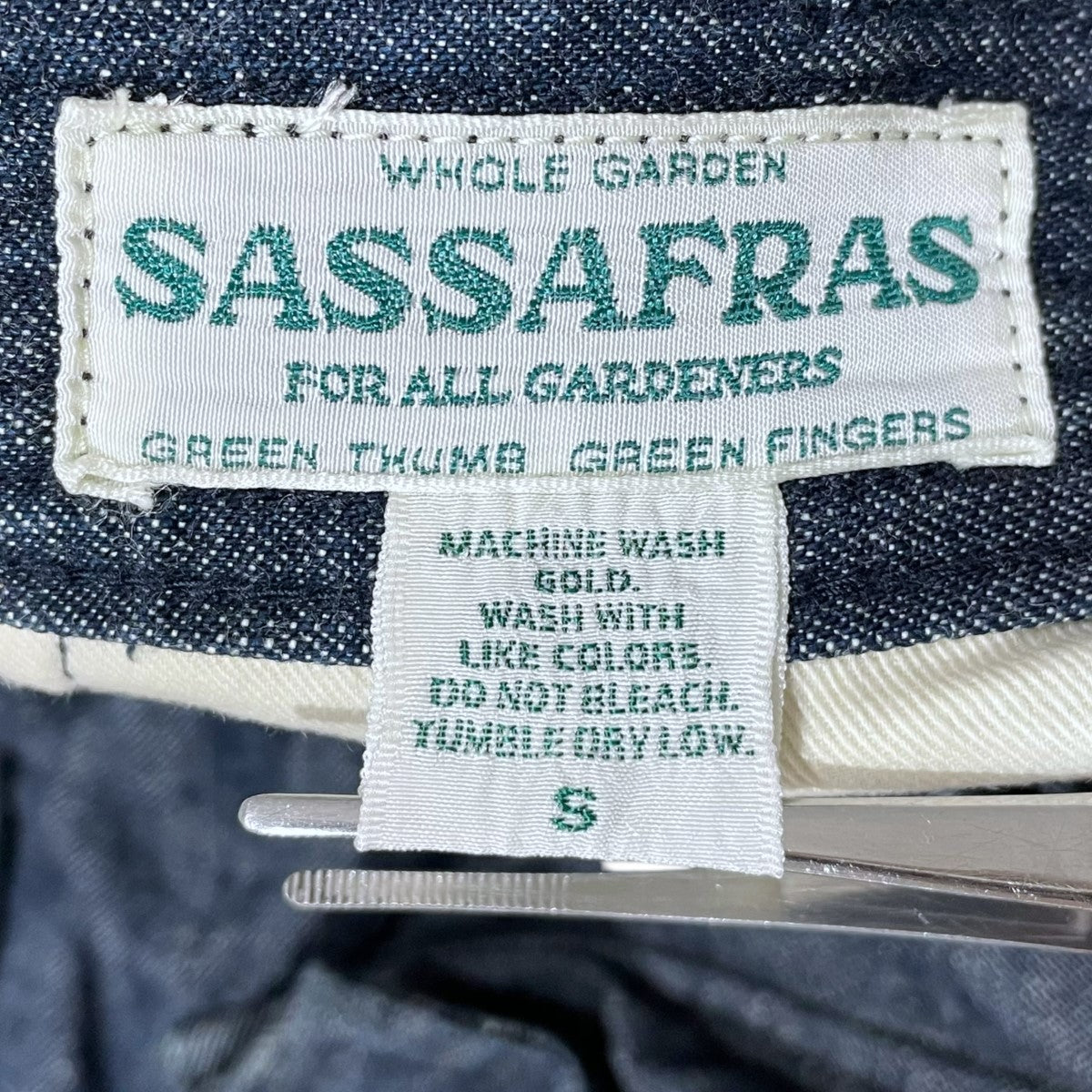 SASSAFRAS(ササフラス) デニムパンツ インディゴ サイズ S