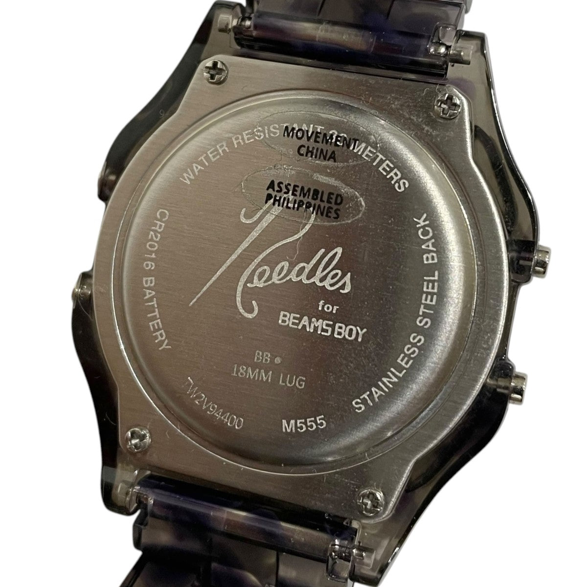 Needles×TIMEX×BEAMS BOY 腕時計 クリアグレー・パープル