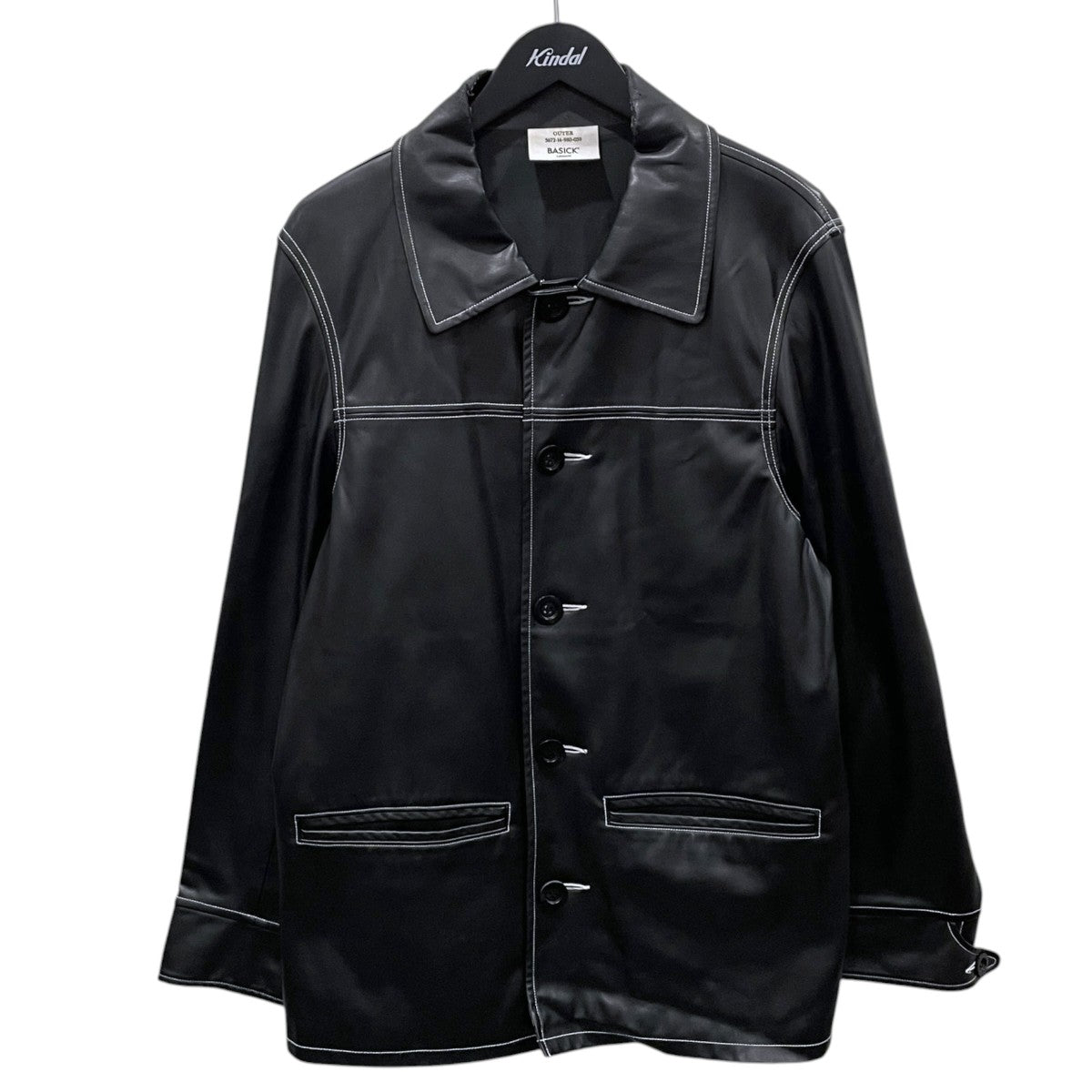 21AW フェイクレザーコート VEGAN LEATHER CAR COAT JACKET ヴィーガンレザー カーコートジャケット LE0121W