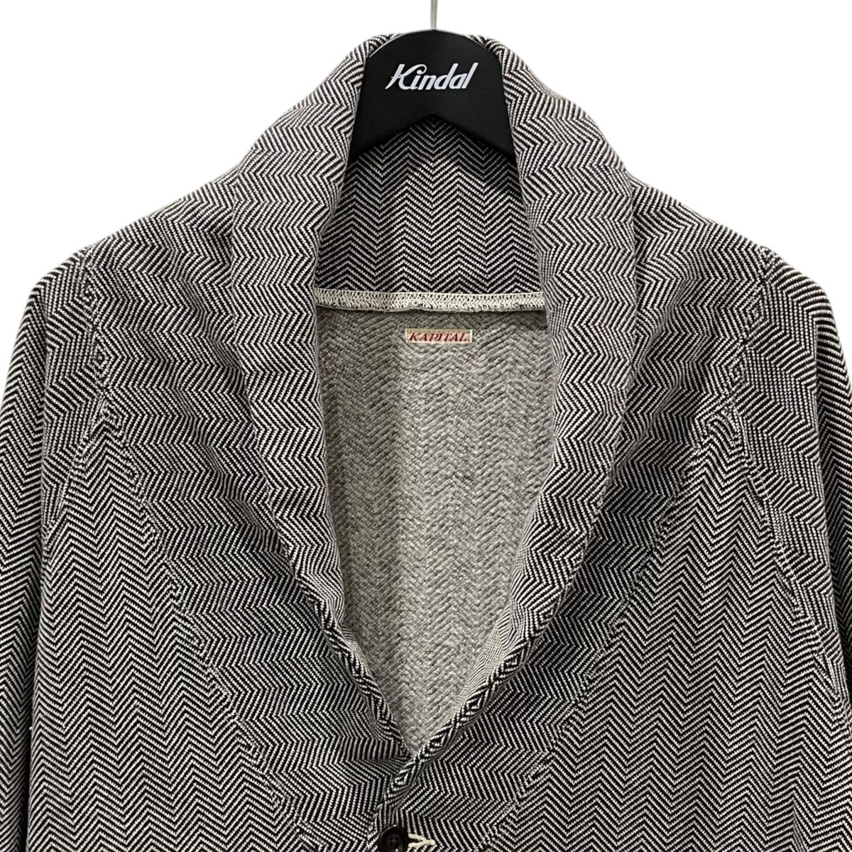 KAPITAL(キャピタル) エルボーパッチ ヘリンボーンショールカラー