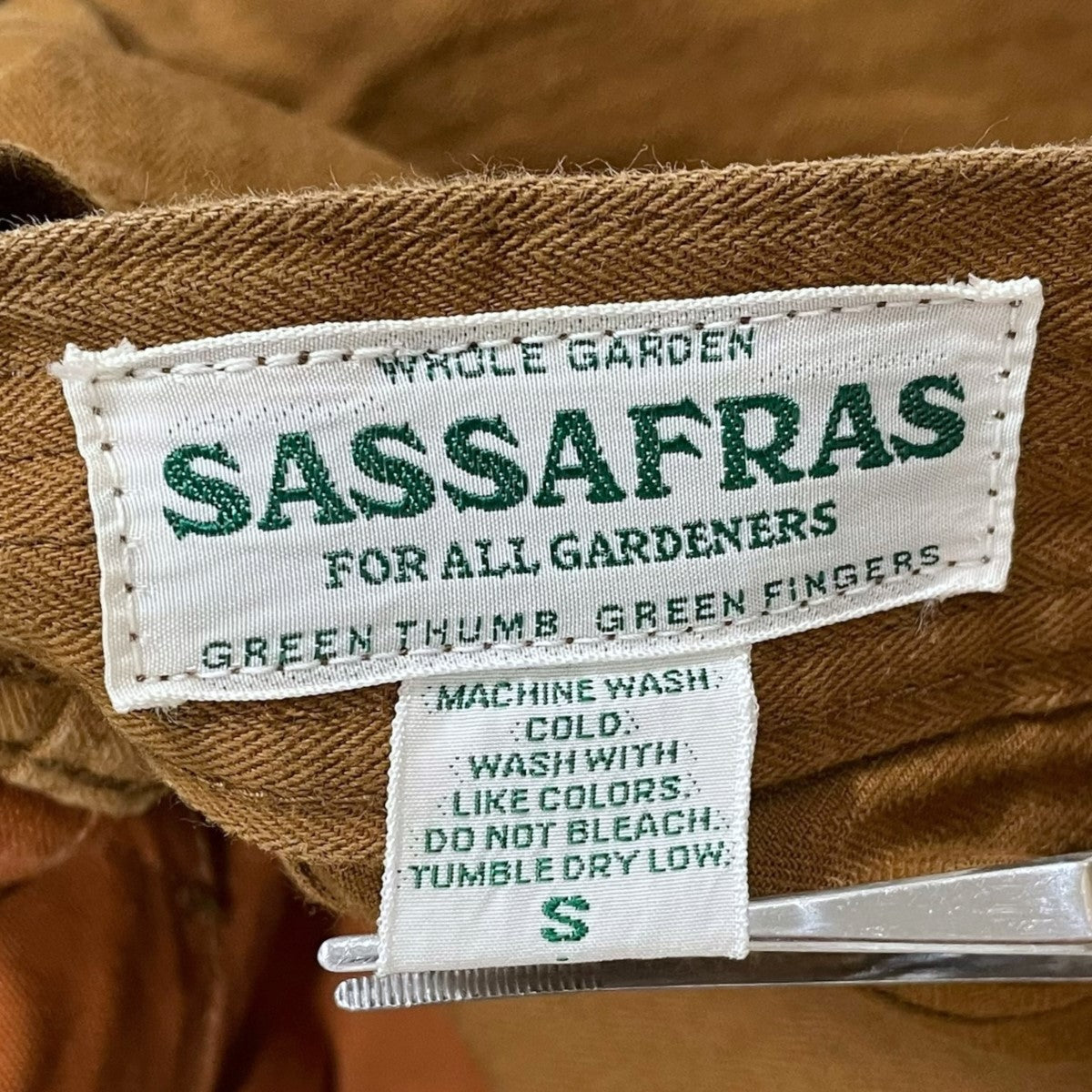 Sassafras（ササフラス）SPRAYER PANTS オリーブ（ヘリンボーン）