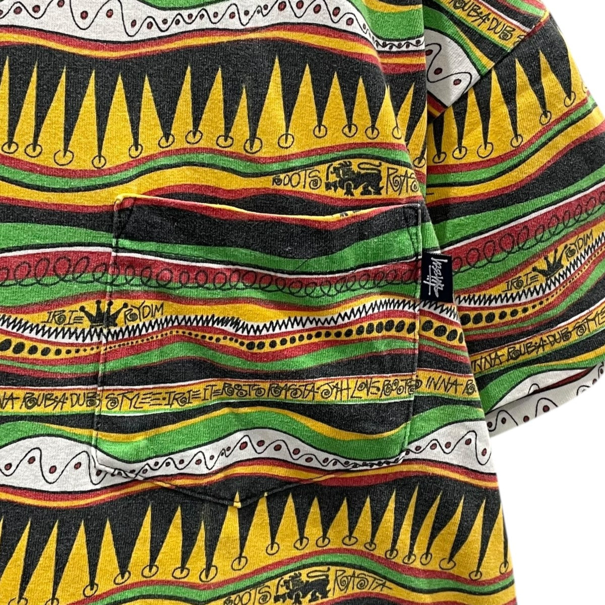 stussy 総柄ポケットTシャツ REGGAE TOM TOM TEE 古着・中古-4枚目のアイテム画像