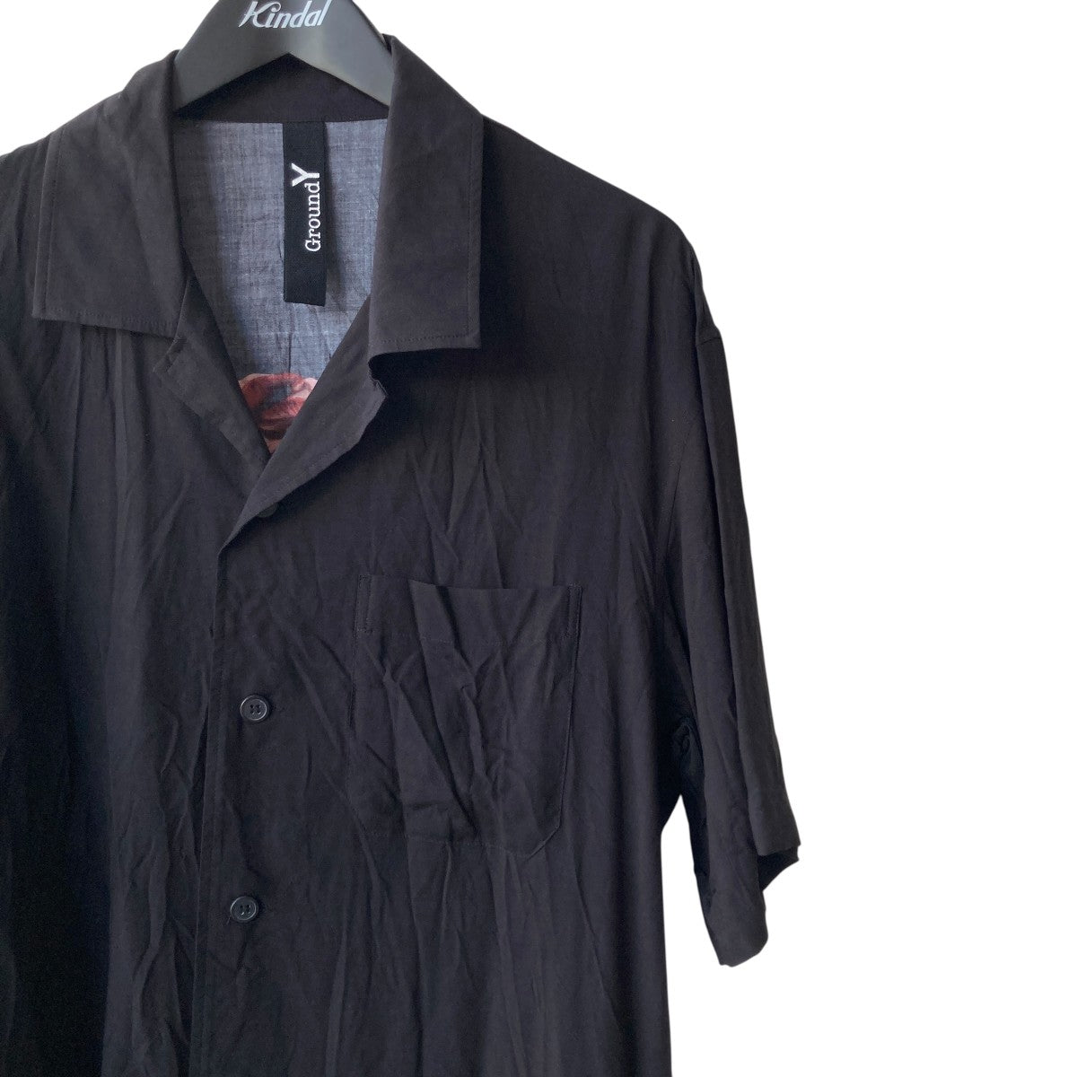 GroundY　半袖シャツ GROUND Y(グラウンドワイ) SHORT SLEEVE PAJAMA-STYLE SHIRT