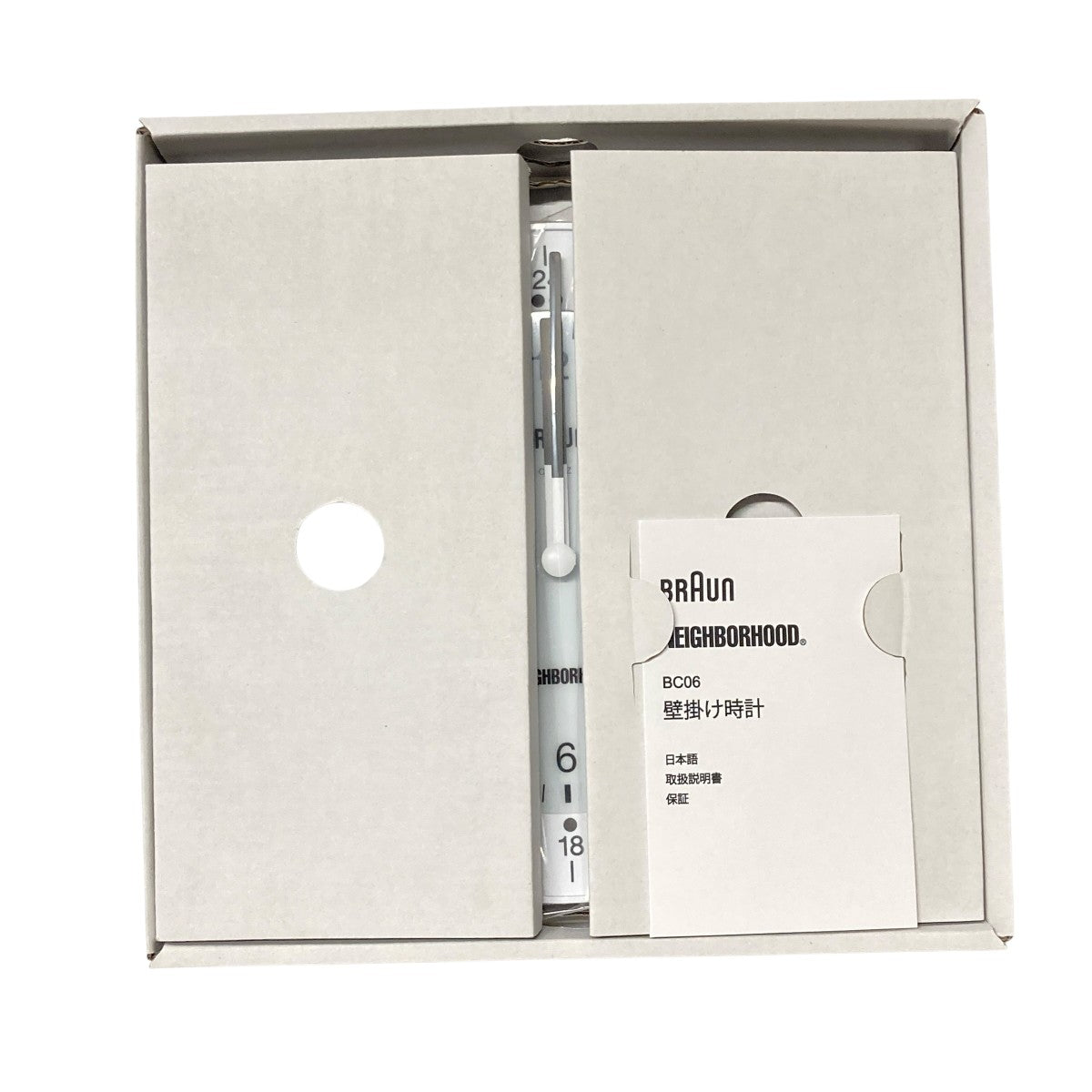 時計 NEIGHBORHOOD BRAUN ネイバーフッド BC06 WHITE NEIGHBORHOOD×BRAUN 25SSNH X BRAUN ． BC06壁掛け時計 ホワイト