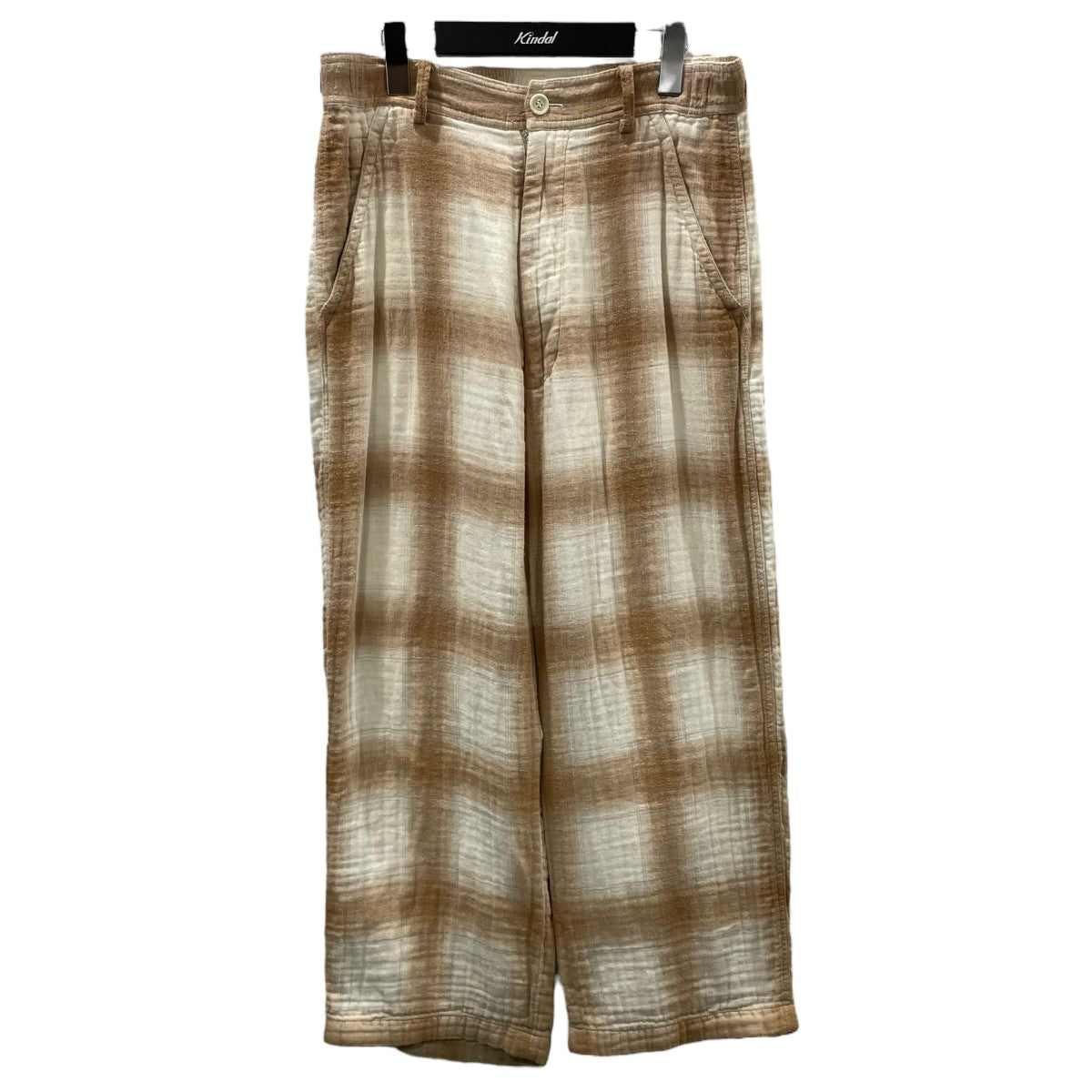 SEVEN BY SEVEN チェック柄パンツ TRIPLE GAUZE CHECK EASY TROUSERS Unstained organic cotton トリプルガーゼ イージートラウザーズ 800-4140064 古着・中古-1枚目のアイテム画像