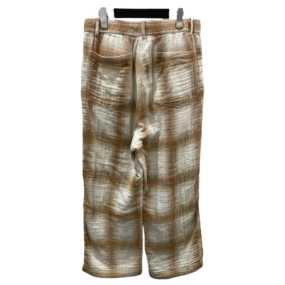 SEVEN BY SEVEN チェック柄パンツ TRIPLE GAUZE CHECK EASY TROUSERS Unstained organic cotton トリプルガーゼ イージートラウザーズ 800-4140064 古着・中古-2枚目のアイテム画像