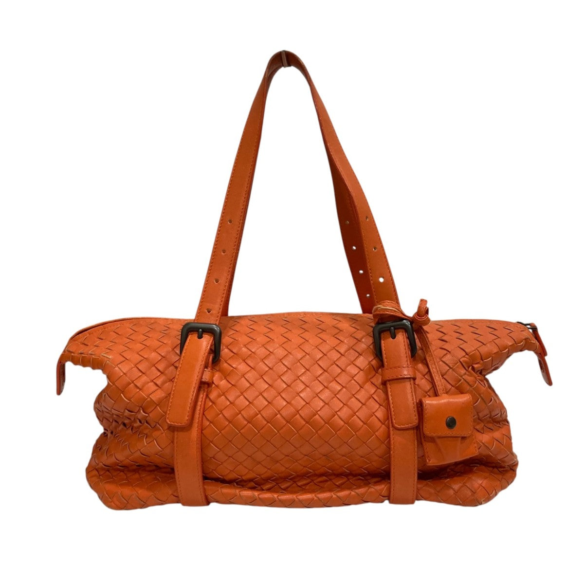 未使用　BOTTEGA VENETA　ポンポン　オレンジ　バッグチャーム 70108-1.jpg
