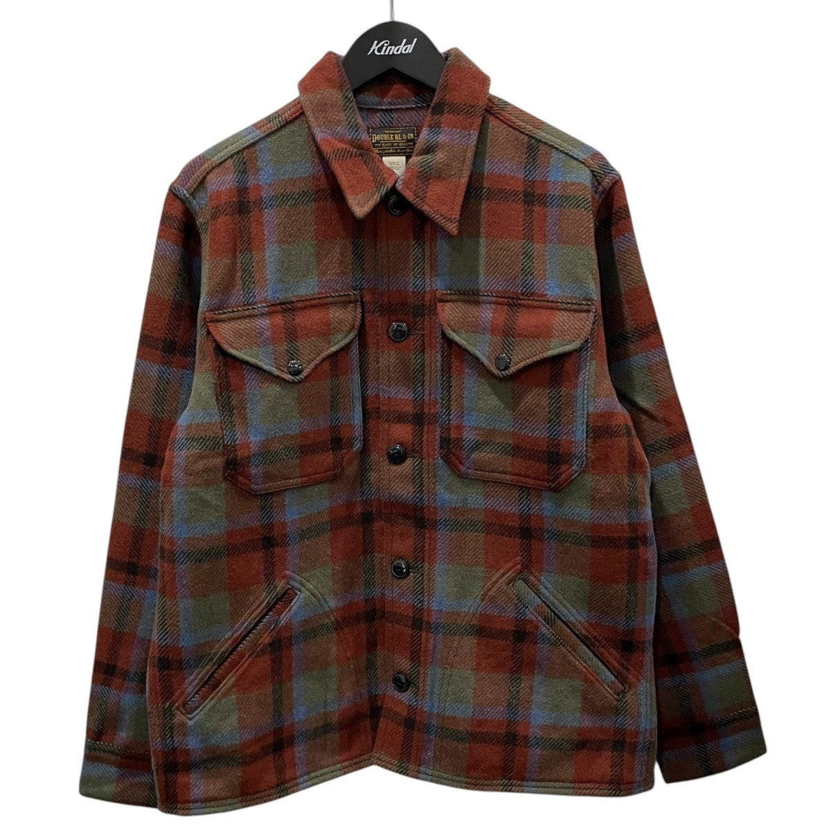 チェック柄シャツジャケット Plaid Wool Twill Shirt Jacket - Maroon Plaid プレイドウールツイルシャツジャケット マルーンプレイド 782959734001