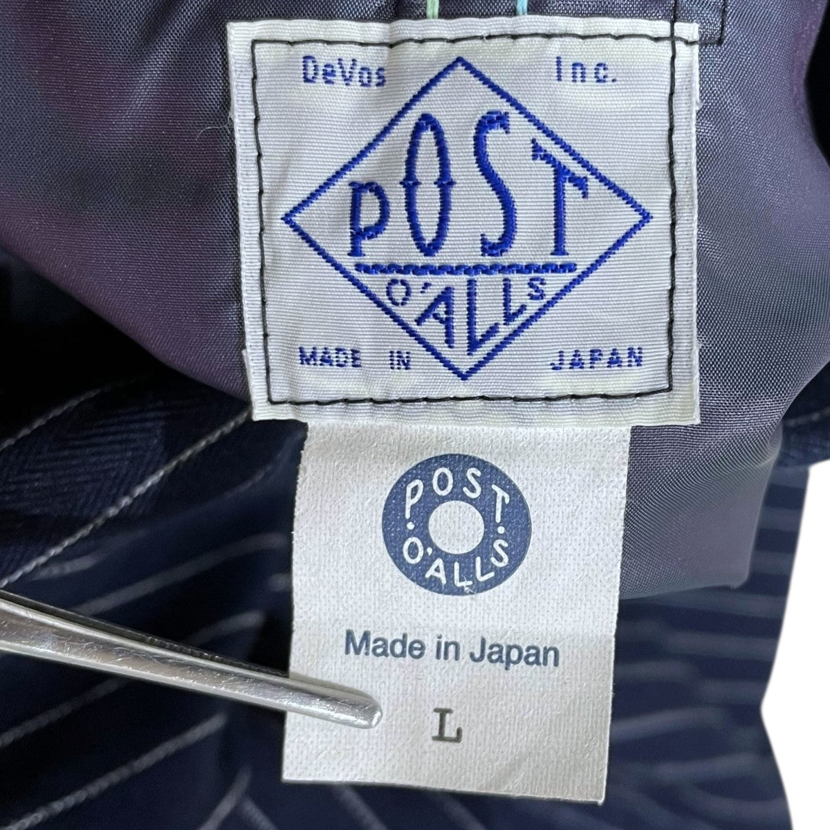 POST O'ALLS(ポストオーバーオールズ) ストライプ柄カバーオール