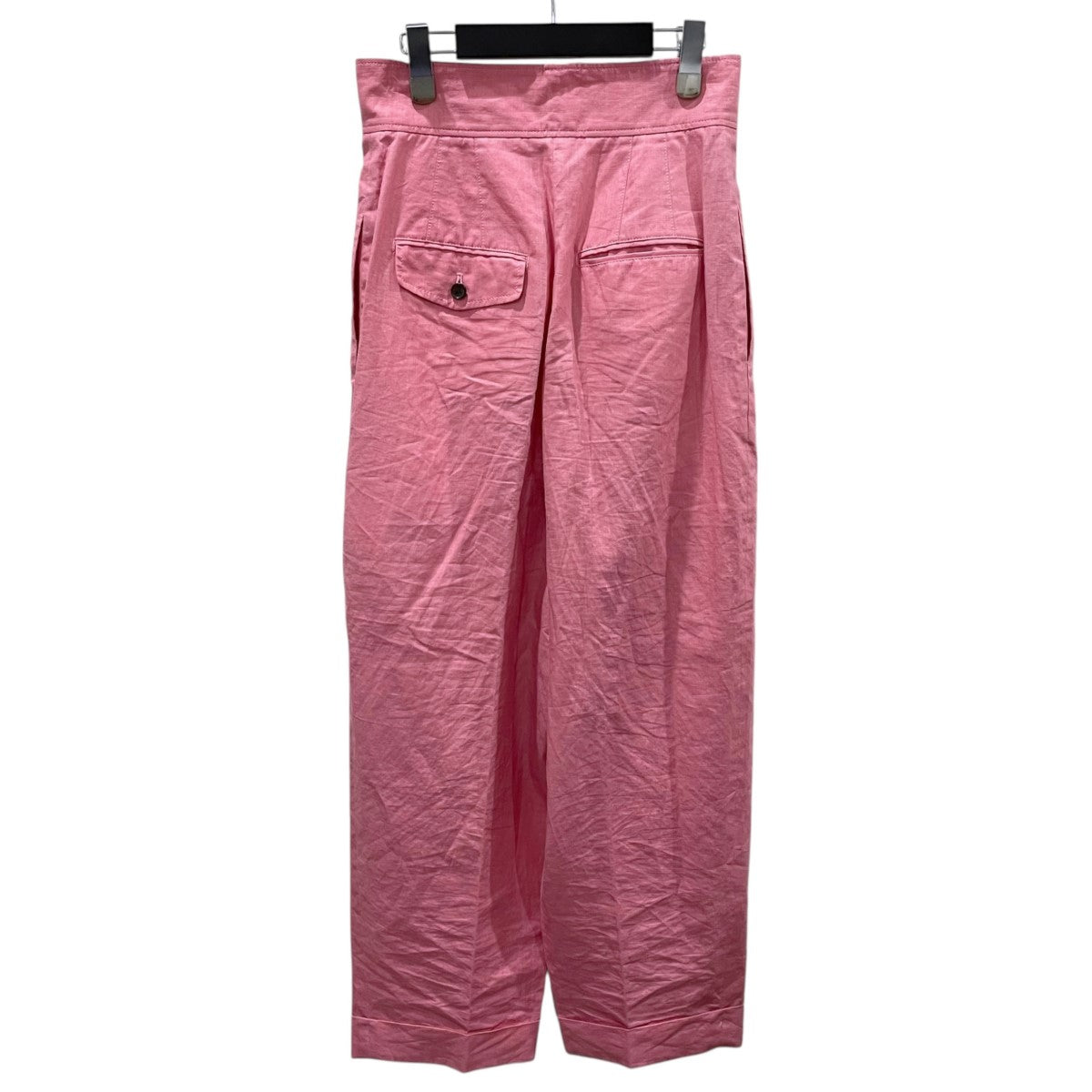 新品タグ付き☆AKRIS リネン100% クロップドパンツ ピンク