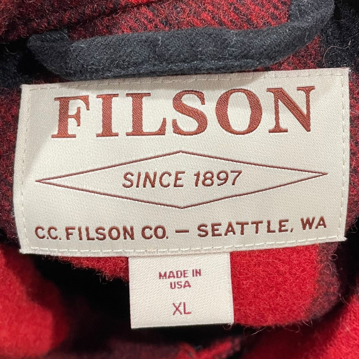 ハンドメイド　デザインジャケット　マッキーノ　チェック　厚生地　逆ポケット　古着 FILSON(フィルソン) チェック柄ウールジャケット MACKINAW