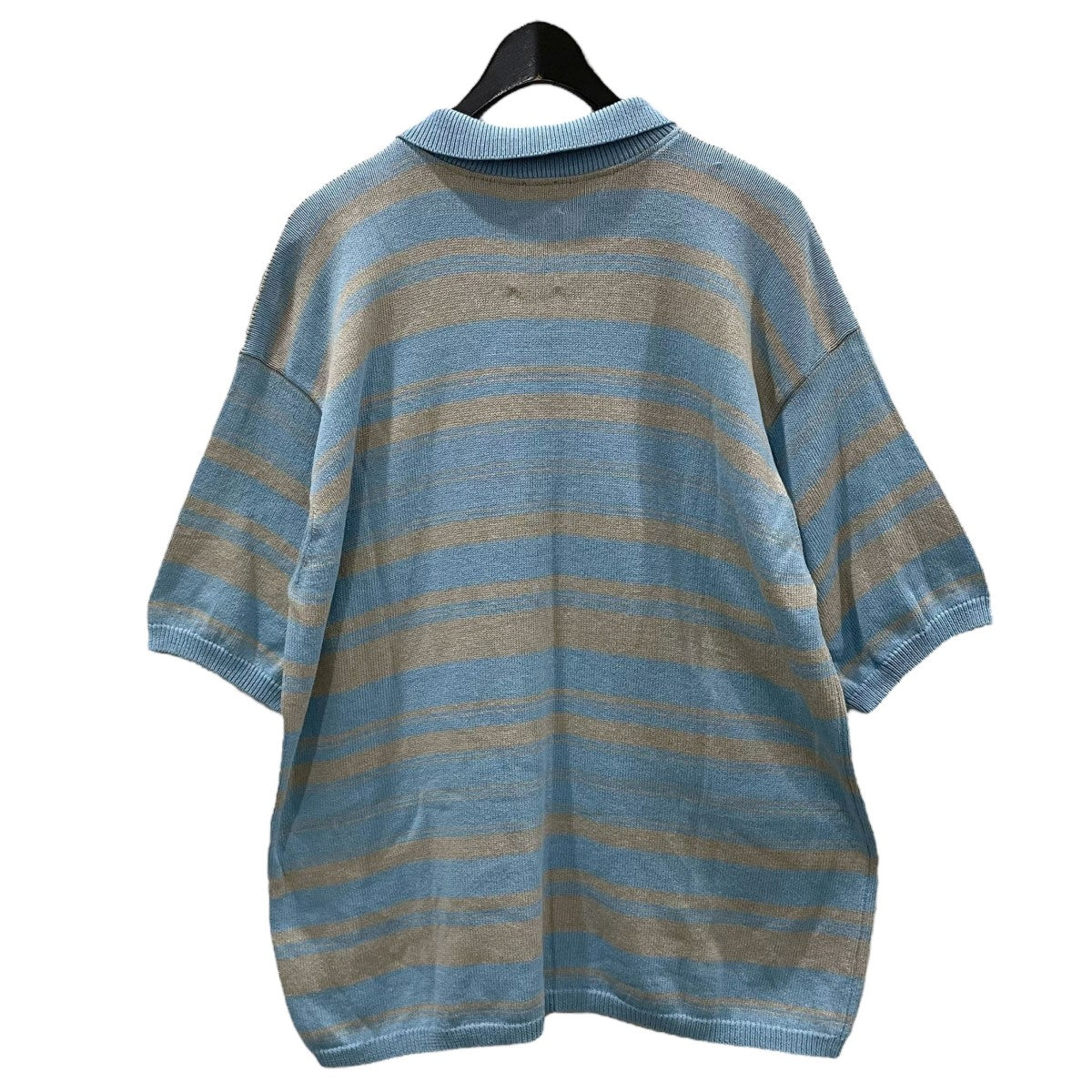 nanamica ナナミカ ストライプ クルーネック ニット Tシャツ L nanamica(ナナミカ) ストライプ柄半袖ニットポロシャツ Stripe