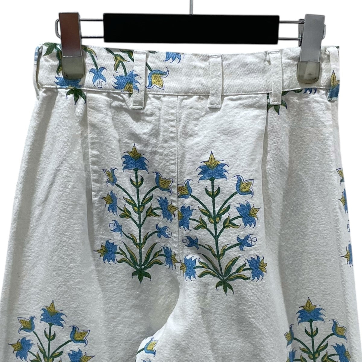 【pas de calais】ブロックプリントサルエルパンツ✳︎新品タグ付き pas de calais/パドカレ ブロックプリントサルエルパンツ サイズ