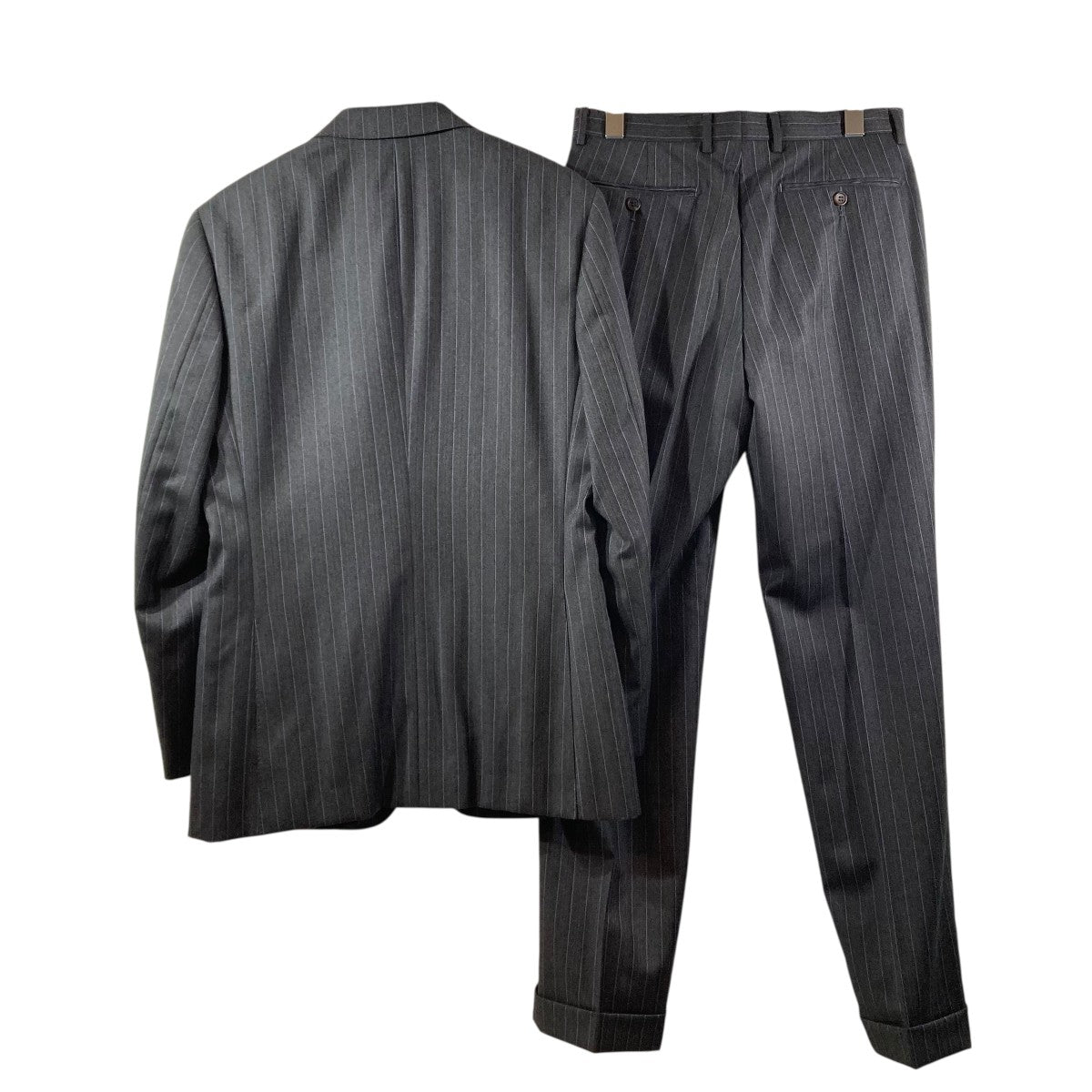 ✨極美品✨ポール・スミス　スーツ セットアップ　ダブル　Ｌ グレー　ストライプ Paul Smith(ポールスミス) ストライプセットアップスーツ グレー