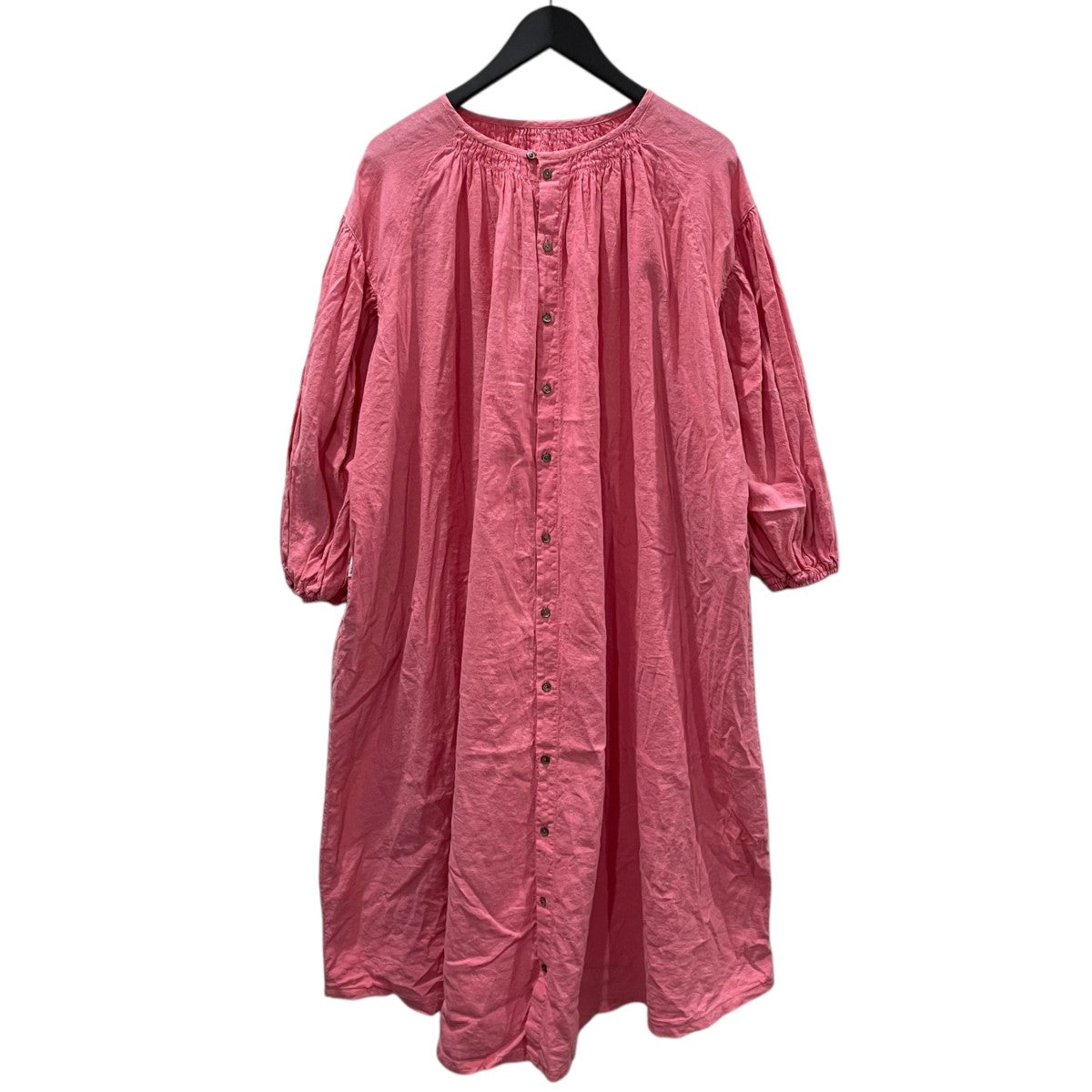 nest Robe 24SS 2WAYコットンリネンワンピース 近江晒しメニーギャザードレス UpcycleLino アップサイクルリノ 01241-1475 古着・中古-2枚目のアイテム画像